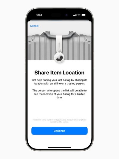 Скриншот функции Share Item Location в «Локаторе»