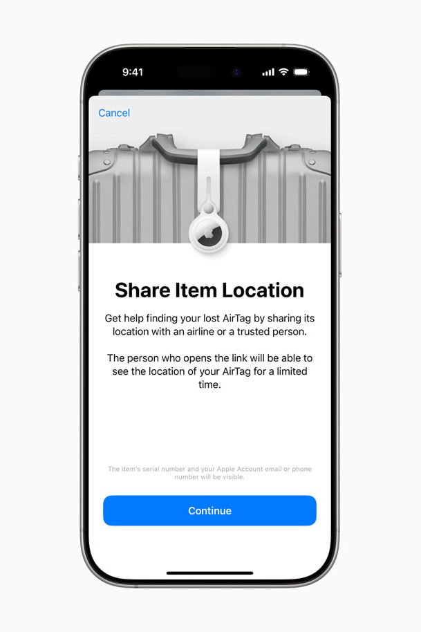Скриншот функции Share Item Location в «Локаторе» Скриншот функции Share Item Location в «Локаторе»