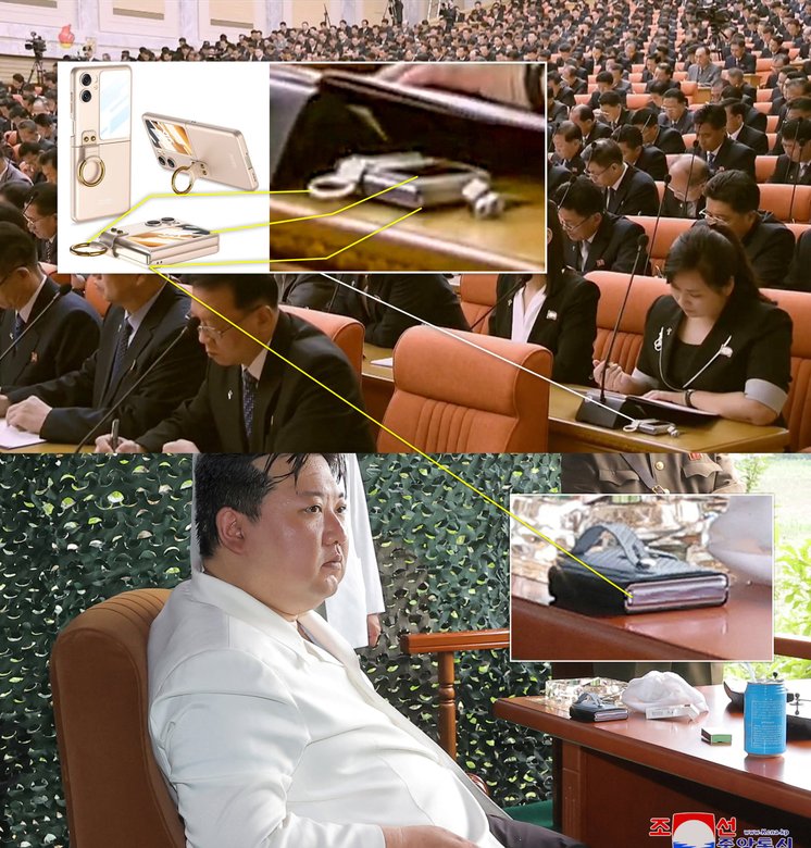 Сравнение смартфона Хен Сон Воль и девайса на столе Ким Чен Ына. Источник: NK News