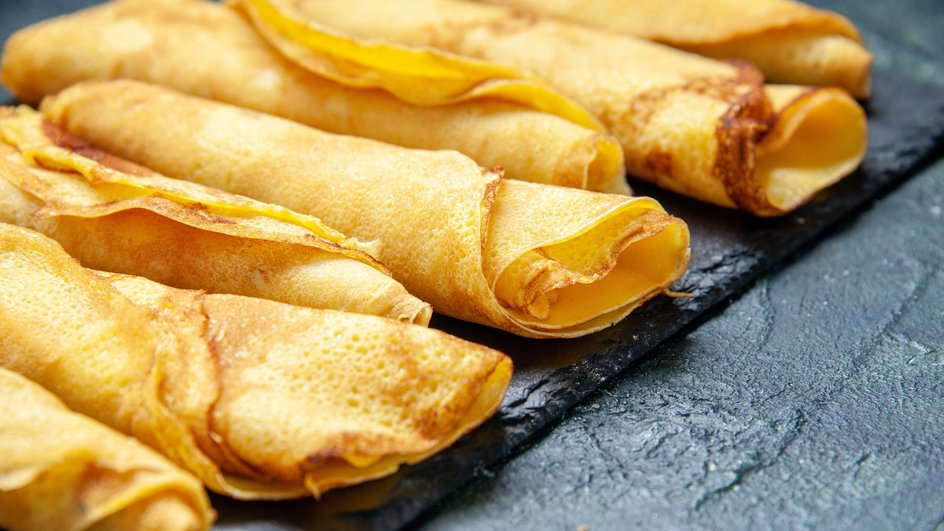 Вкусные блины на майонезе без яиц крупным планом Вкусные блины на майонезе без яиц крупным планом