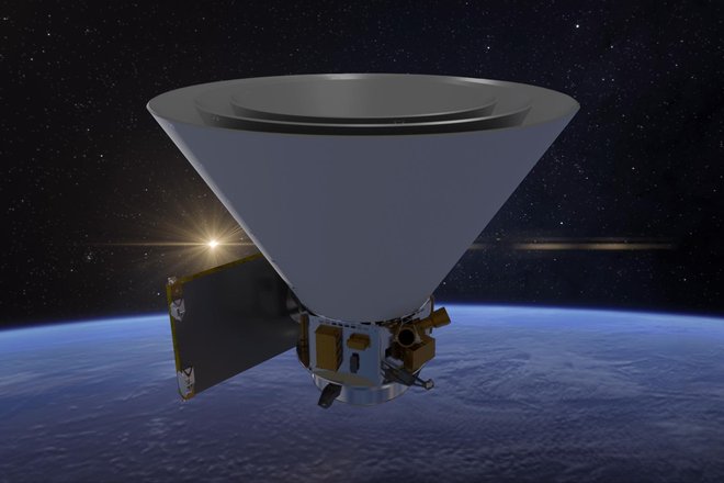 Арт-концепт космического телескопа SPHEREx на орбите Арт-концепт космического телескопа SPHEREx на орбите