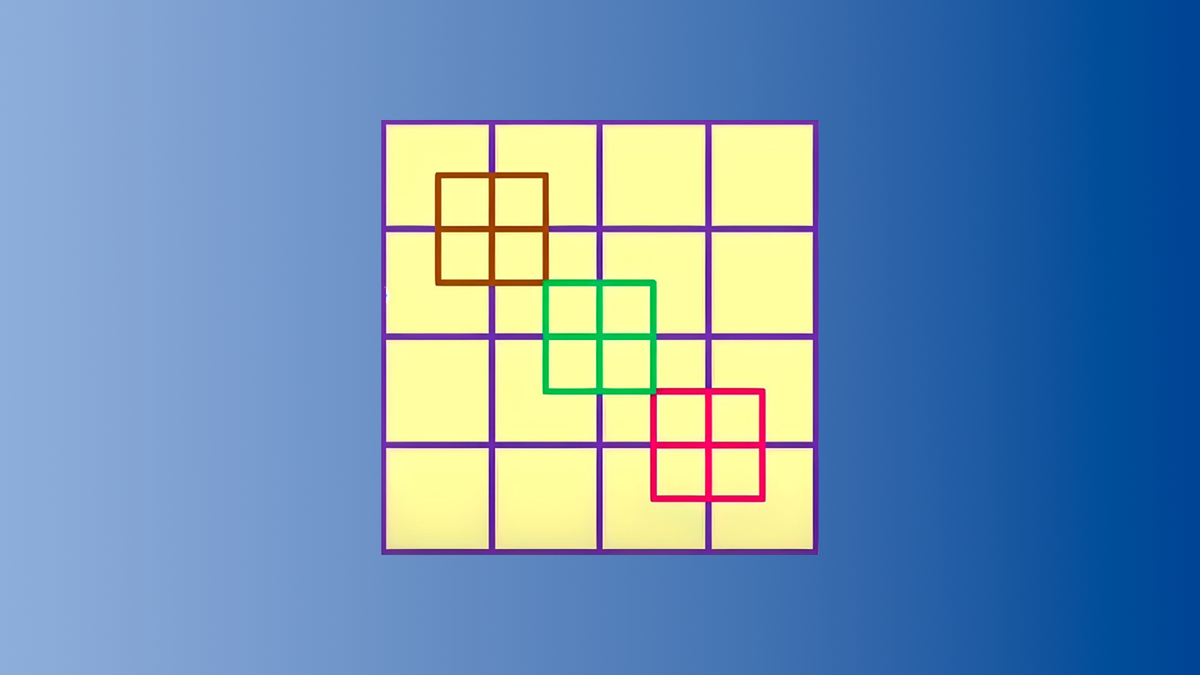 Задача для тех, у кого IQ выше 140: сколько квадратов на картинке?