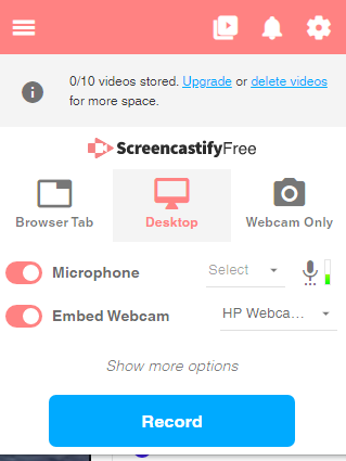 Скриншот расширения Screencastify Скриншот расширения Screencastify