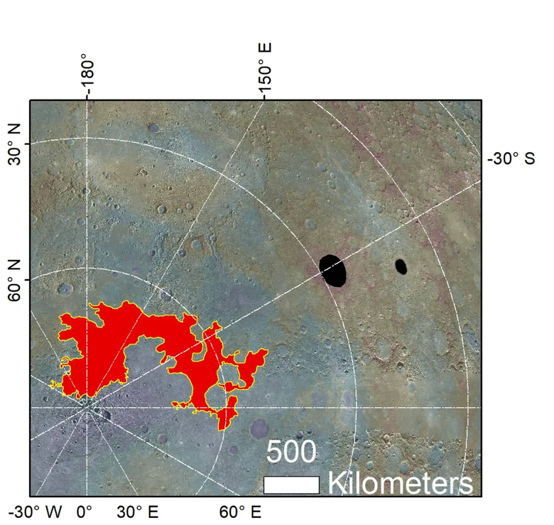 Полярные регионы, которые могут содержать ледники. Фото: Planetary Science Institute