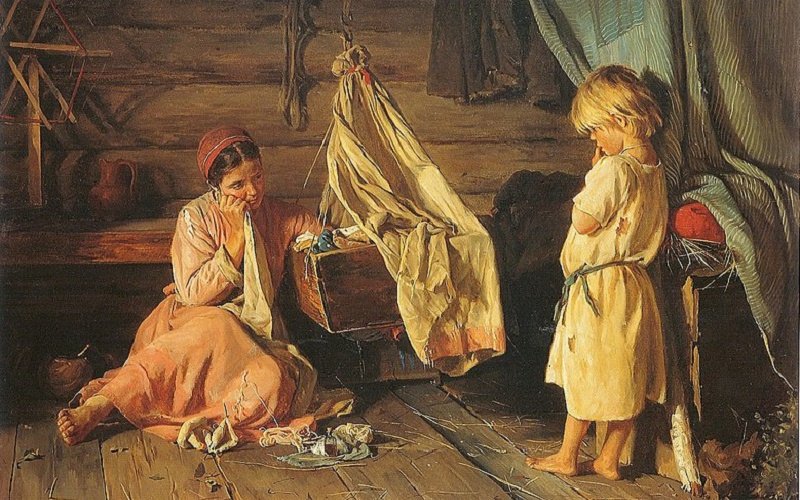 К.В. Лемох – У люльки (1875)