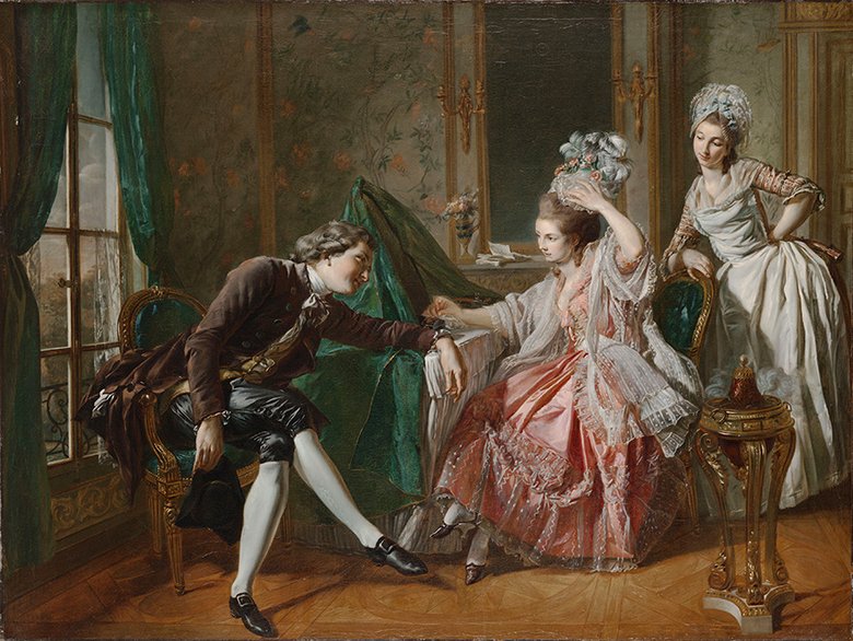 Interior with Two Ladies and a Gentleman 1776 Louis Rolland Trinquesse (1746—1800) / commons.wikimedia.org