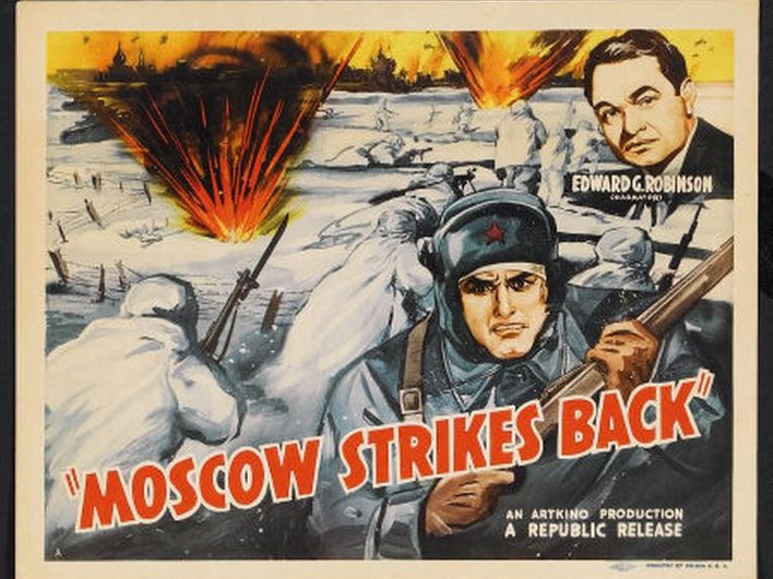 Американская афиша фильма «Разгром немецких войск под Москвой» Американская афиша фильма «Разгром немецких войск под Москвой»