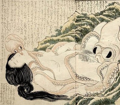 Хокусай Сон жены рыбака, 1820 го