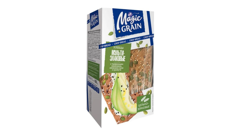 Хлебцы фирмы Magic Grain серия «Мультизлаковые» с тыквенными семечками, семенами льна и кунжута Хлебцы фирмы Magic Grain серия «Мультизлаковые» с тыквенными семечками, семенами льна и кунжута