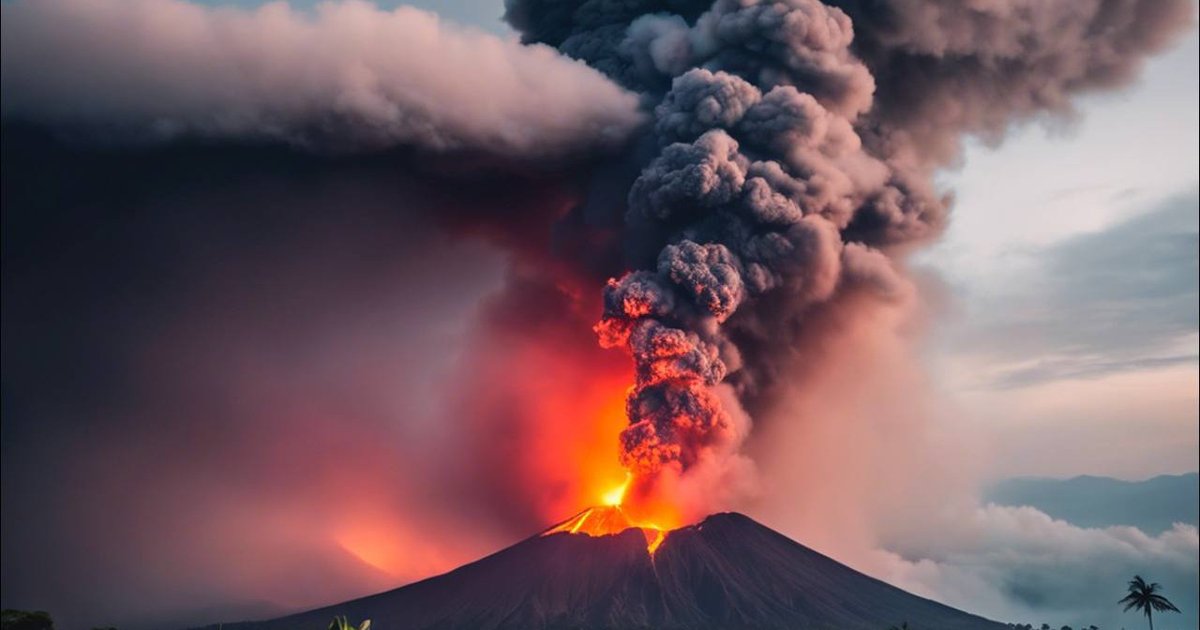 Страшно красиво: опубликованы кадры редкого извержения вулкана в Индонезии