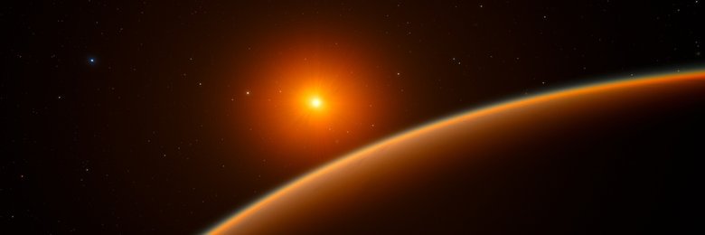 Художественное изображение планеты LHS 1140 в системе красного карлика на расстоянии 40 световых лет от Земли. Графика ESO/SpaceEngine.org