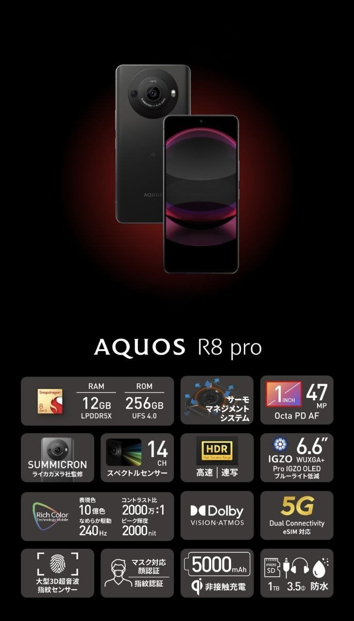 Японский Sharp выпустил Aquos R8 Pro — смартфон с 240 Гц-экраном - Hi-Tech  Mail.ru