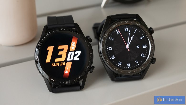 Слева - Huawei Watch GT 2, справа - Watch GT.