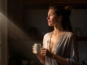 Девушка с кружкой кофе или чая