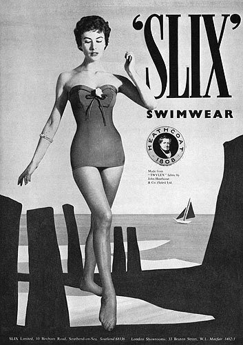 Рекламная кампания купальников фирмы Slix, 1957 год
