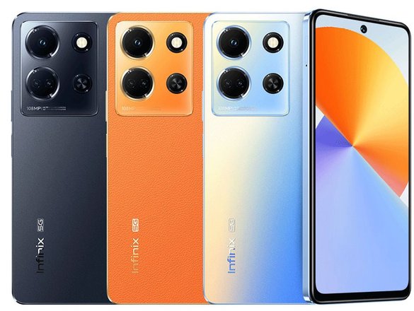 Note 30 5G продается в черном, оранжевом и синем цветах.