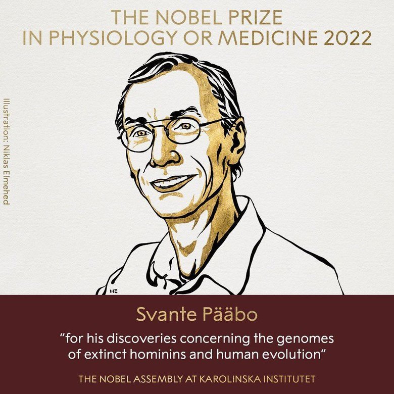 Пресс-фото с победителем Нобелевской премии 2022 по медицине. Фото: Nobel Prize