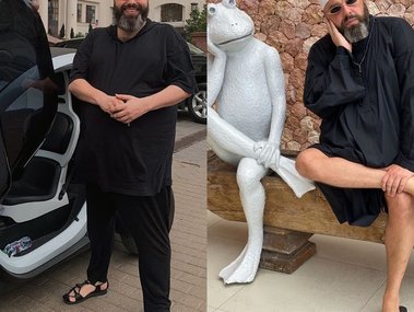 Slide image for gallery: 12950 | Максим Фадеев в июне 2019 года (слева) и в январе 2020 года (справа). Еще до карантина музыканту удалось попрощаться с 80 кг, а именно во время самоизоляции он с помощью активных тренировок и диеты скинул еще 10 кг. Фото: @
