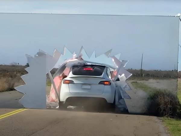 Tesla врезается в стену