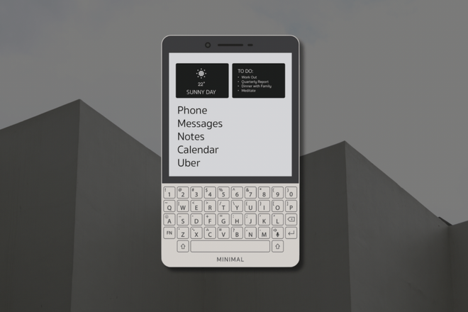 В сети показали Minimal Phone — смартфон с «бумажным» экраном и QWERTY-клавиатурой