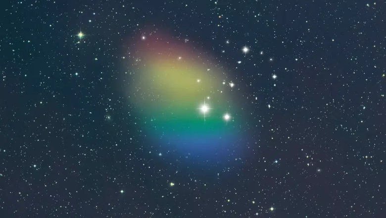 Художественное изображение газообразного водорода, наблюдаемого в галактике J0613+52. Фото: NSF/GBO/P.Vosteen