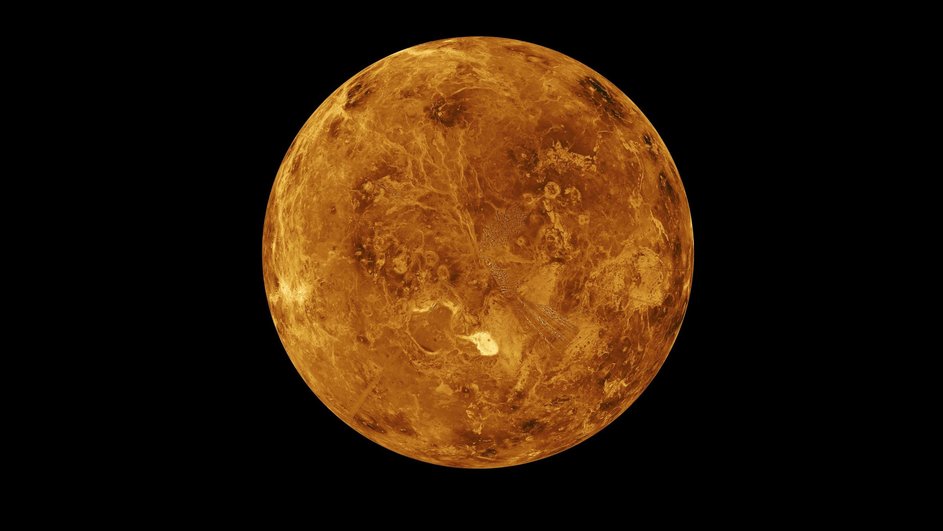 Венера — глобальный вид северного полушария, смоделированный на компьютере.