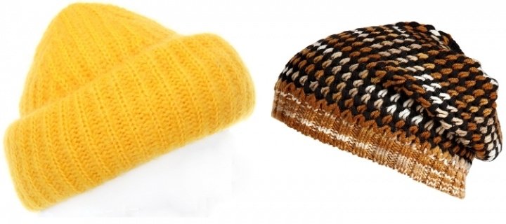 Шапка — Tak.Ori, 9460 руб./$284 (слева); шапка — Missoni, 11 850 руб./$355