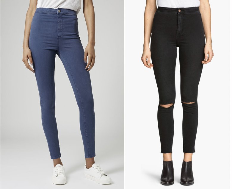 В этом сезоне актуальны джинсы skinny с высокой талией базовых оттенков