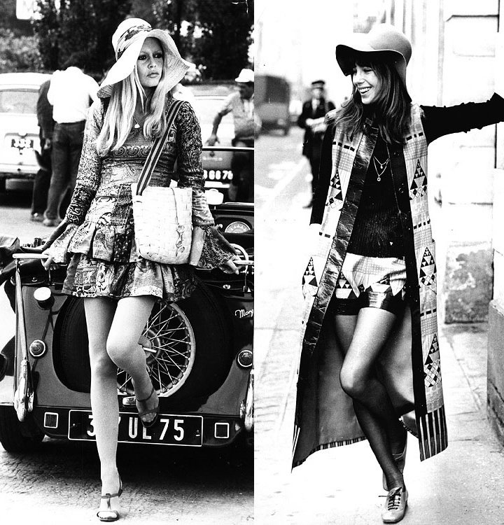 Брижит Бардо (слева) и Джейн Биркин вывели стиль бохо-шик на новый уровень: страницы модных журналов в 60-70-е годы пестрели похожими фотографиями