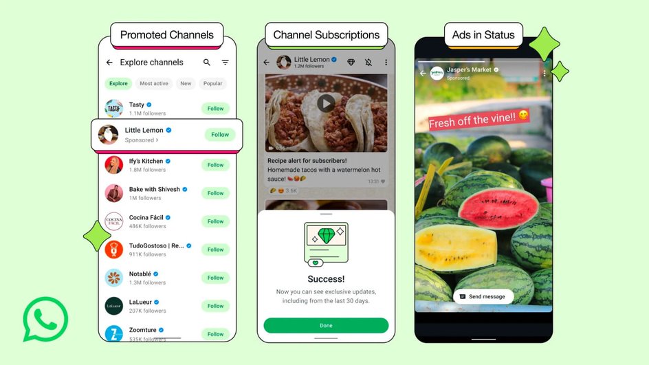 Реклама в WhatsApp скриншоты