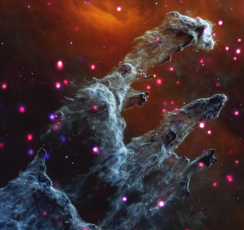 Объект Мессье 16 или Туманность Орла, часто называемый «Столпами творения». Фото: NASA