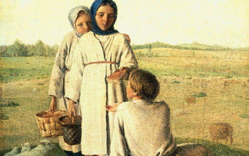 Алексей Венецианов «Крестьянские дети в поле» (1810-е)