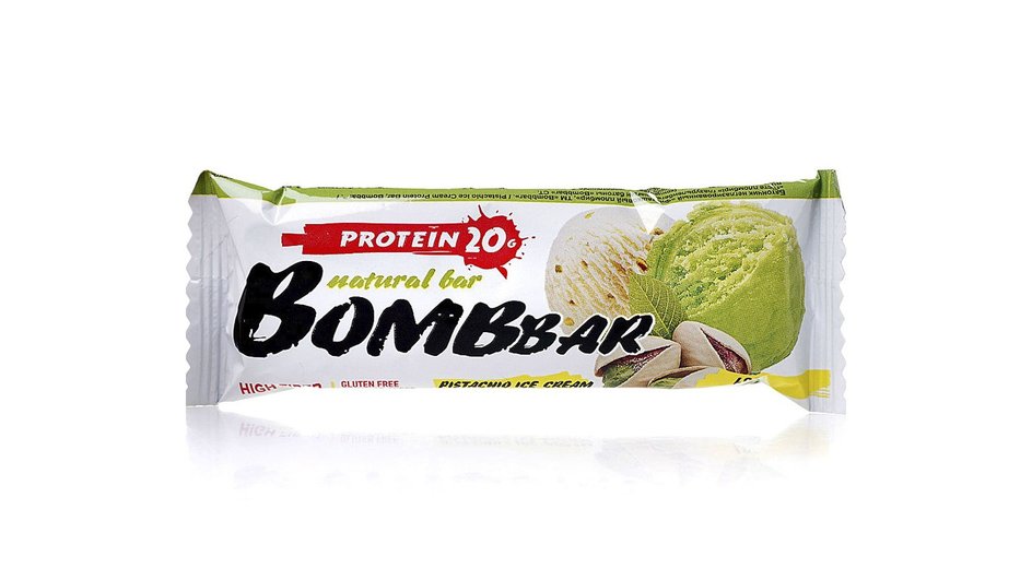 Протеиновый батончик фирмы Bombbar вкус Фисташковый пломбир Протеиновый батончик фирмы Bombbar вкус Фисташковый пломбир