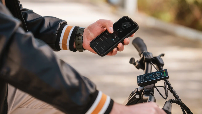 Система велосипеда совместима с мобильным приложением.