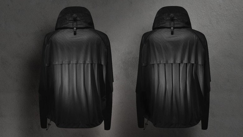 Так выглядит Nike Aerogami — «живая» куртка, которая умеет подстраивать трань под температуру тела. Фото: Nike