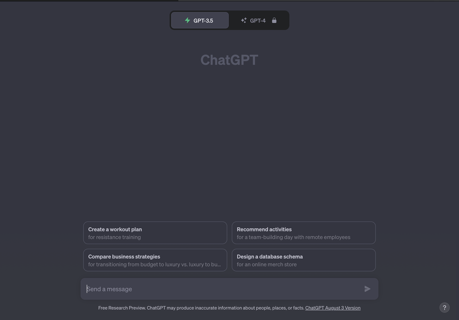 Новый дизайн диалогового окна с пользователем в ChatGPT. 