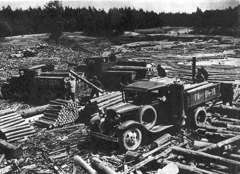 Грузовикам ГАЗ-42 на лесозаготовках было самое место
