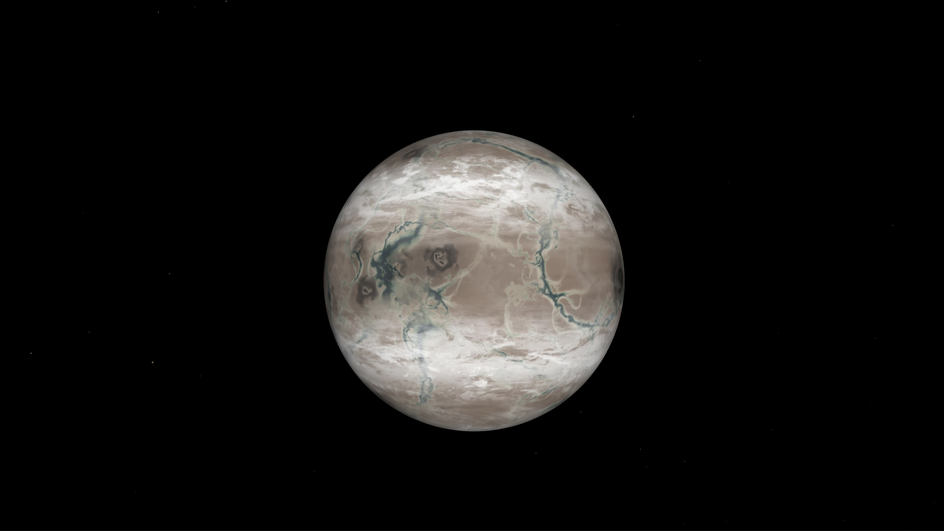 Гипотетическая визуализация экзопланеты Kepler-452 b у звезды солнечного типа Гипотетическая визуализация экзопланеты Kepler-452 b у звезды солнечного типа