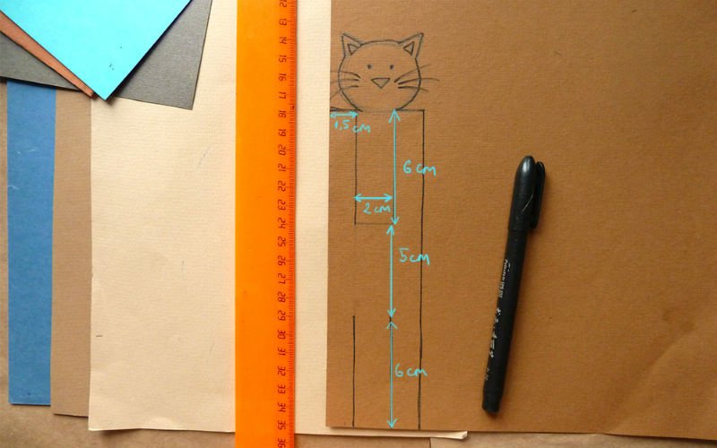Поделка. Кот из картона и цветной бумаги своими руками пошагово с фото