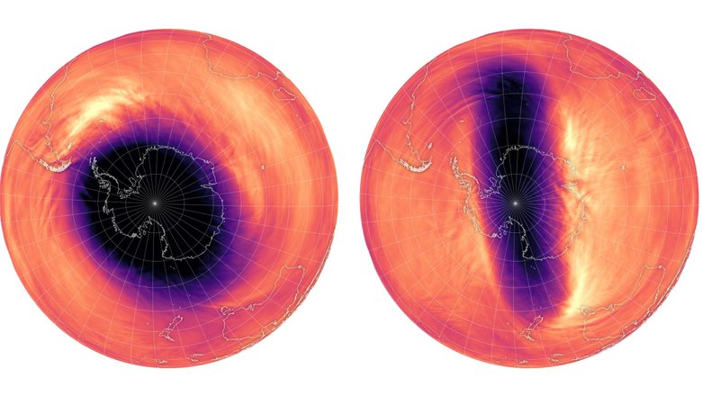 Форма стратосферного вихря над Антарктидой