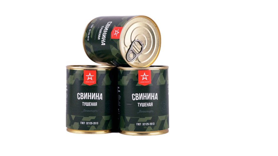 Банка тушенки «Армия России». Банка тушенки «Армия России».