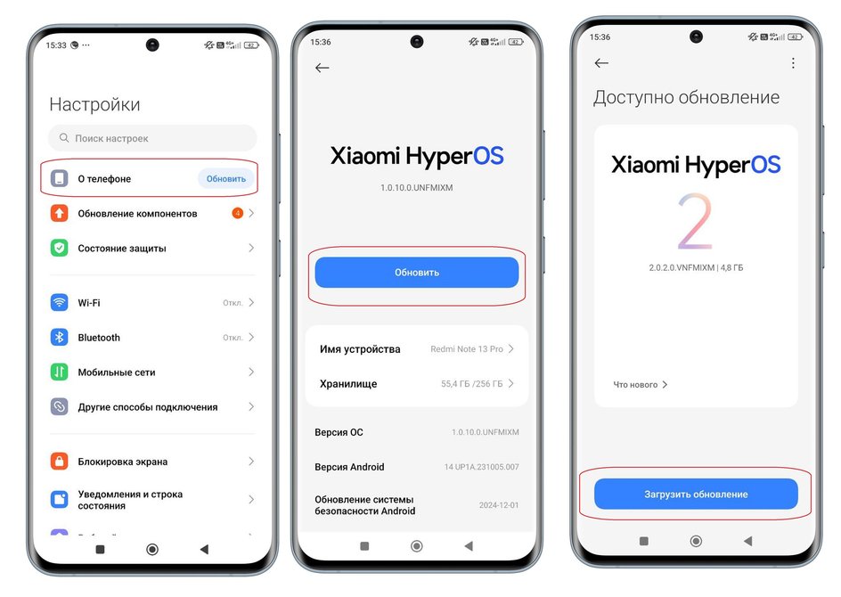 Экраны смартфона с пошаговой инструкцией, как скачать обновление Hyper OS 2.0 Экраны смартфона с пошаговой инструкцией, как скачать обновление Hyper OS 2.0