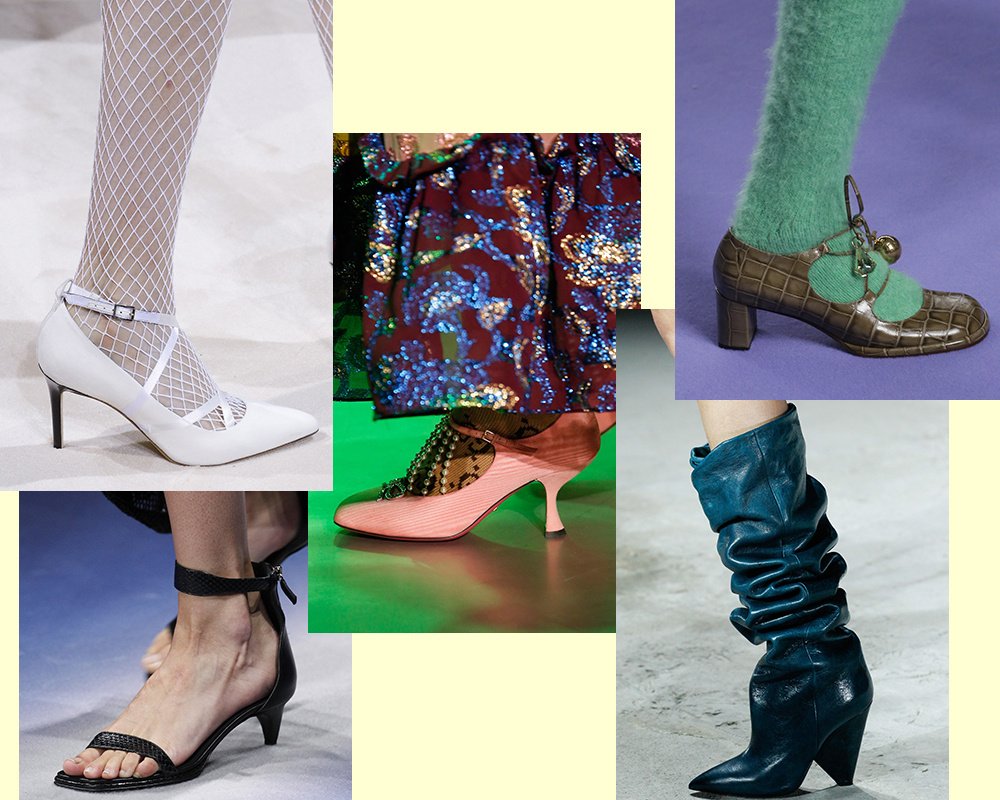 «Сломанные» каблуки, блестки и разноцветные сапоги: обувь, которую мы будем носить в ближайшее время