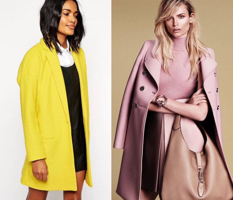 Одним из главных хитов весны 2015 стало желтое пальто, впрочем, и пастельные оттенки розового и голубого по-прежнему актуальны