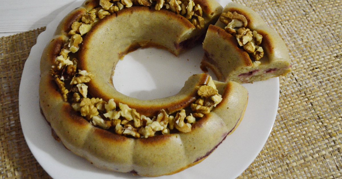 Творожный пирог с бананами