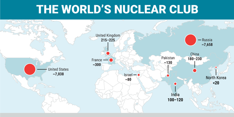 Страны «Ядерного клуба». Фото: Business Insider