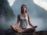 Девушка медитирует, медитация Девушка медитирует, медитация