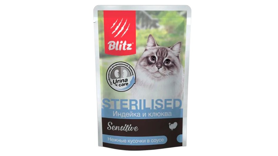Влажный корм для кошек и котов BLITZ Sensitive Sterilised Cats Влажный корм для кошек и котов BLITZ Sensitive Sterilised Cats