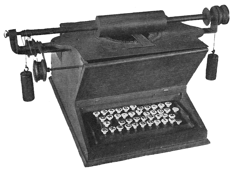 Более старая версия пишущей машинки 1872 года
