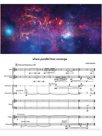 Часть партитуры космической симфонии Where Parallel Lines Converge. Фото: Сайт рентгеновской обсерватории NASA «Чандра».